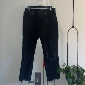 Abercrombie Black High Rise Mom Jean